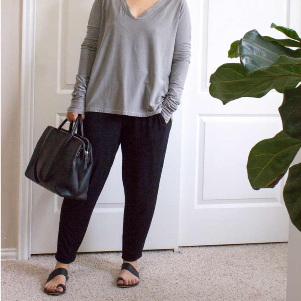 XL Eileen Fisher Silk Wide Leg Work Pants Brown
